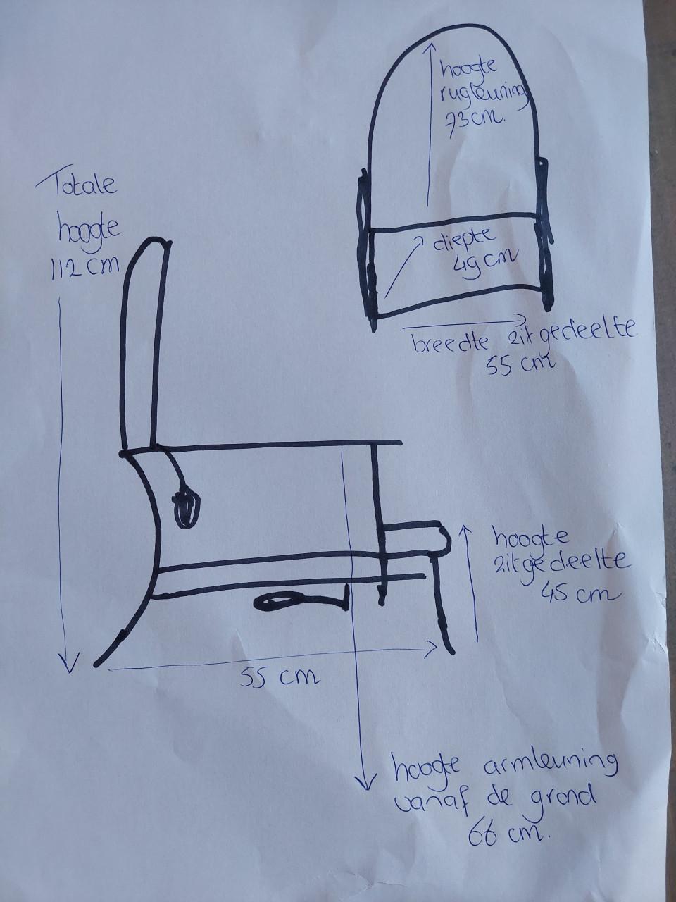 Farstrup senioren stoel, verstelbaar zit en ruggedeelte
