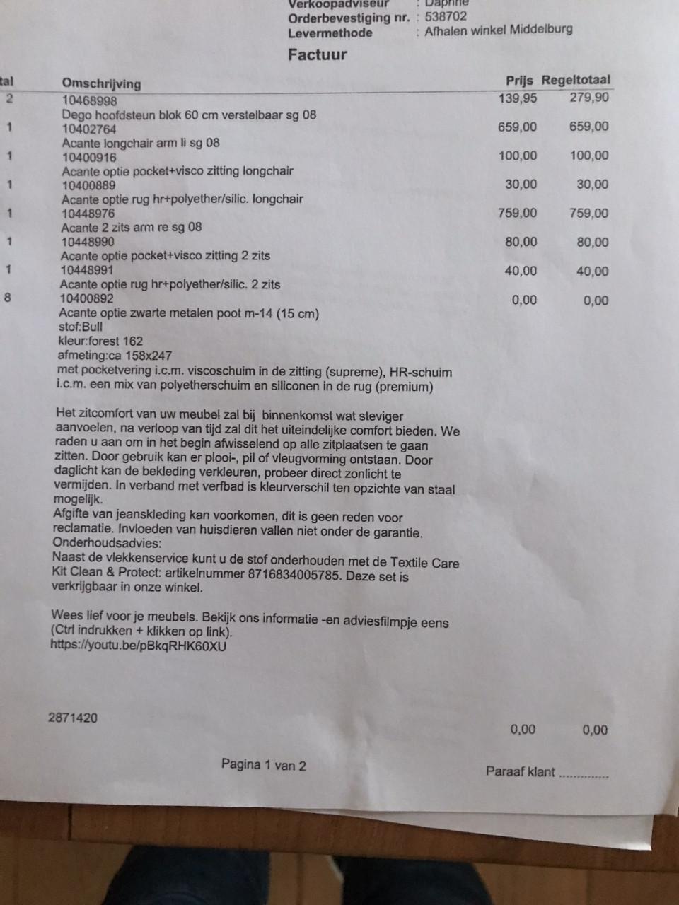 Nieuw bankstel groen