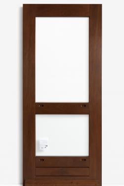 Nieuwe hardhouten voordeur met dubbel glas