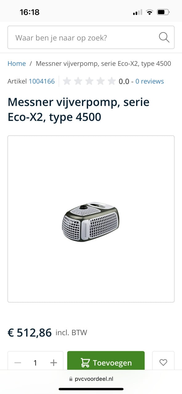Te koop Messner eco TEC 2  4500 lpu sterke en zuinige Vijverpomp