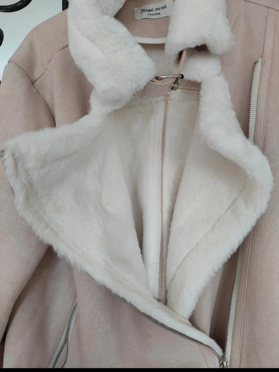 Nieuwe beige dames  pilotenjack mt xl met imitatiebont