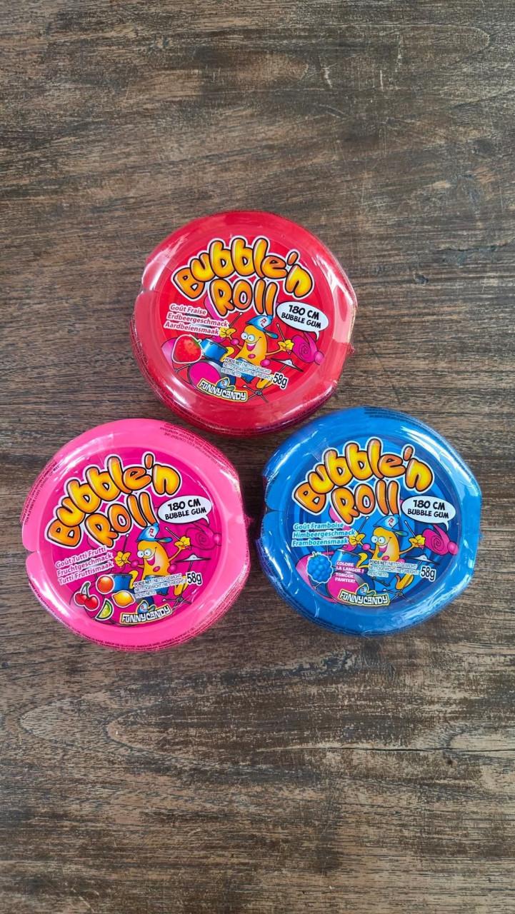 🎈Doos met 19 Bubble 'n Roll kauwgom rollen.