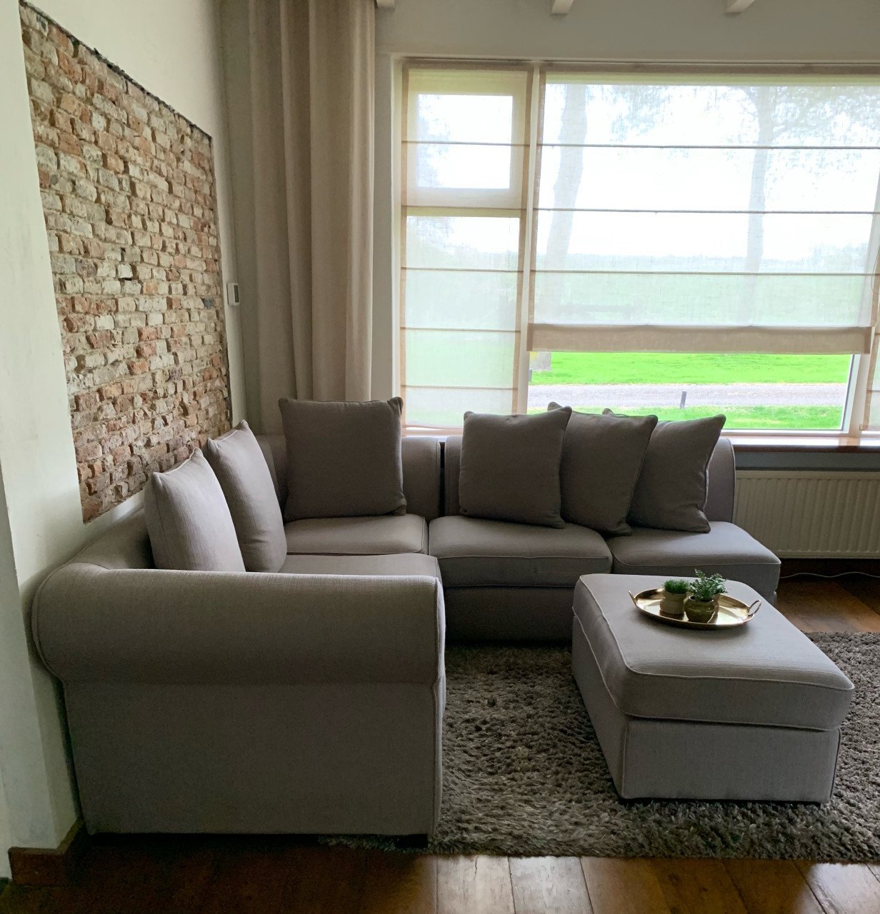 Bankstel hoekbank taupe