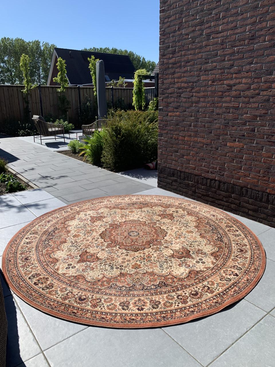 🤎✨Schitterend Sfeervol Rond Vintage Vloerkleed in NIEUWSTAAT🤎✨