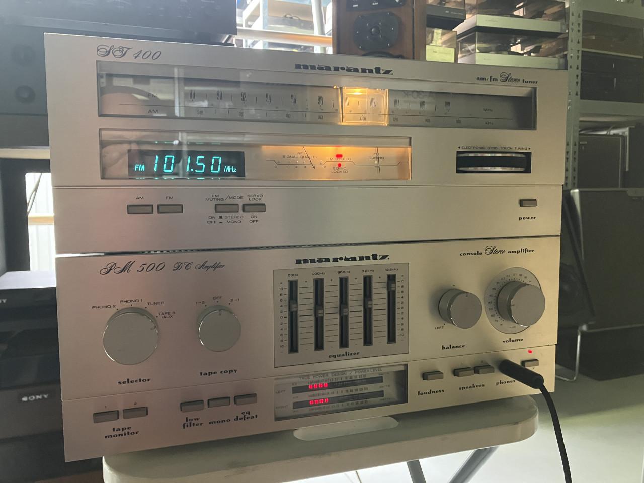 Marantz PM-500 en ST-400 vintage versterker + tuner geserviced met garantie
