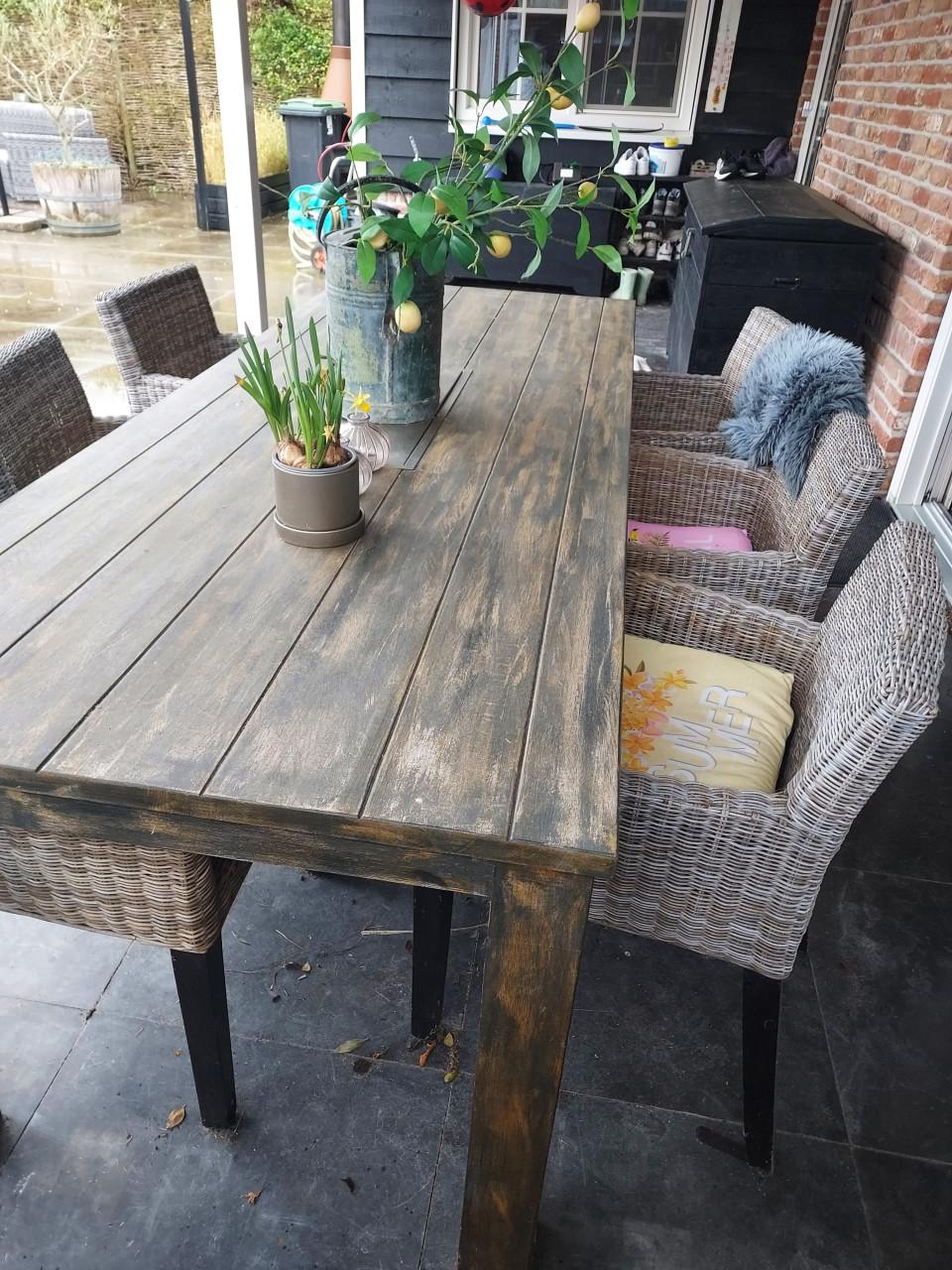 Tuintafel plus 6 stoelen