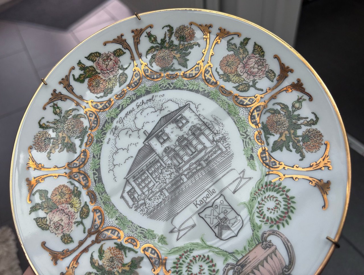 Set van 4 Limoges porseleinen Kapelle-borden – 23k goud