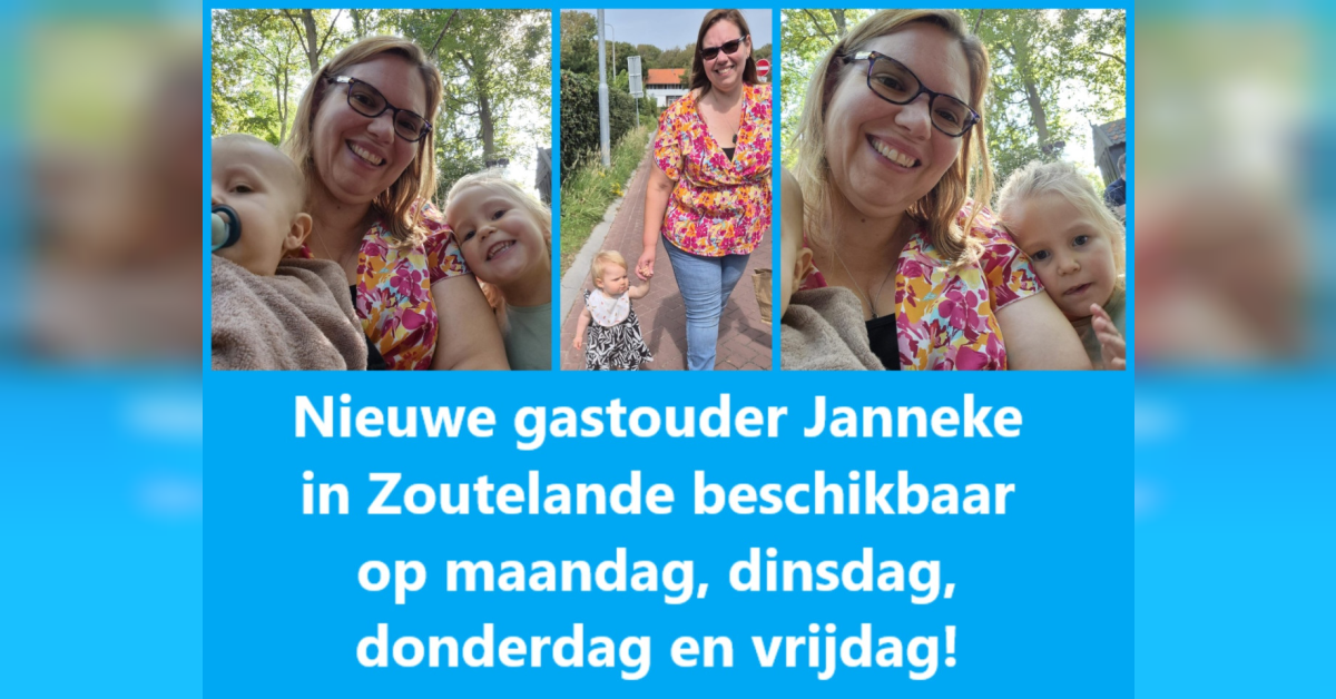 Gastouder in Zoutelande,opvang open op maandag, dinsdag, donderdag, vrijdag