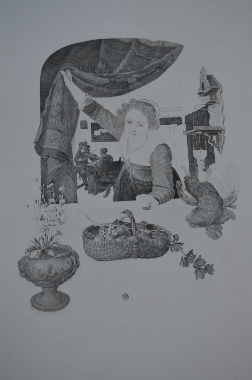 9 Staalgravures 19e eeuws Stadia van een schilderij