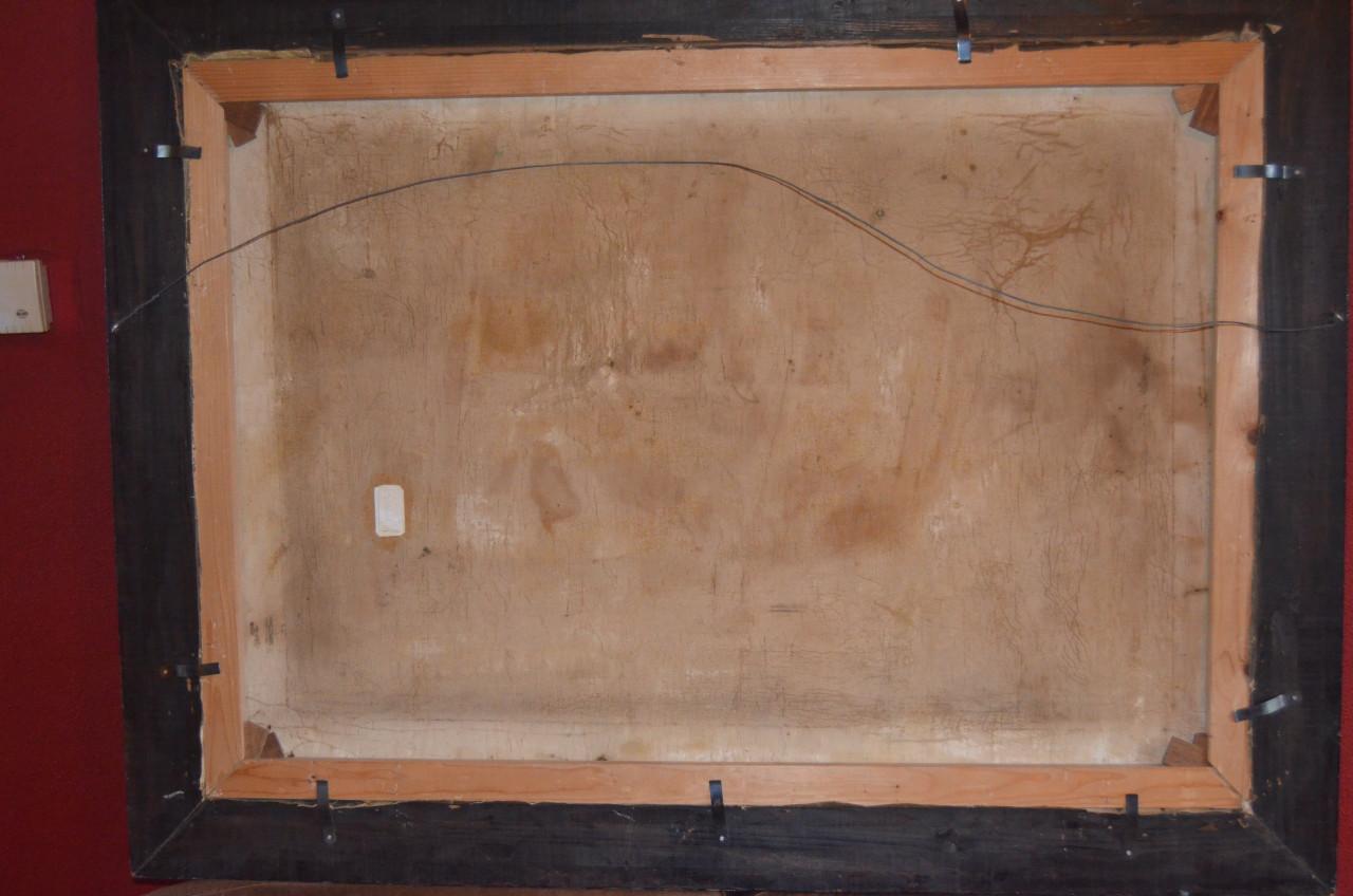 Giga schilderij Maarten Jr. Bos 19e eeuws igst. schaapskudde