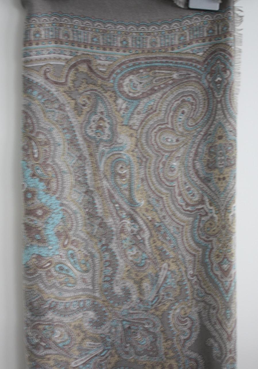 Sjaal grijs blauw print