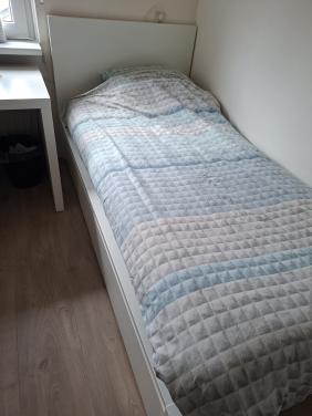 Ikea Malm 1 persoonsbed met lades wit