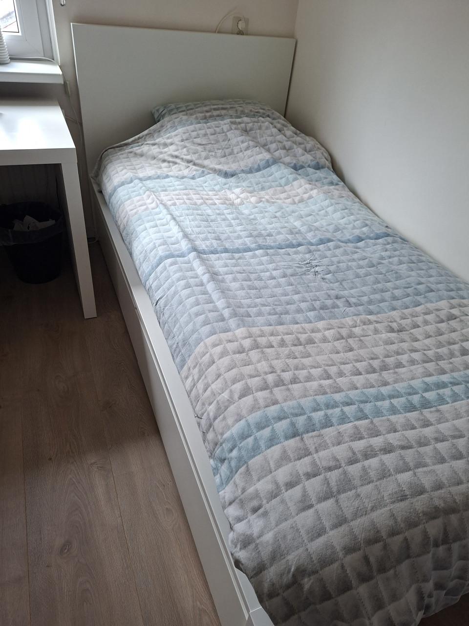 Ikea Malm 1 persoonsbed met lades wit