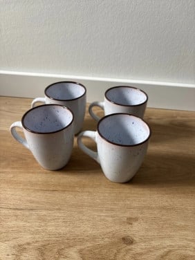Cosy & Trendy Mokken ☕ Set van 4 – Lichtblauw Spikkel