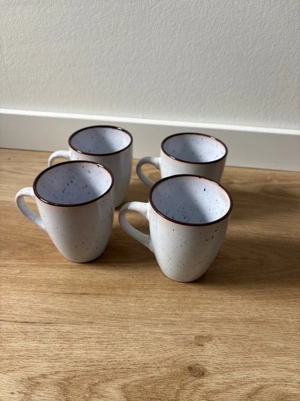 Cosy & Trendy Mokken ☕ Set van 4 – Lichtblauw Spikkel
