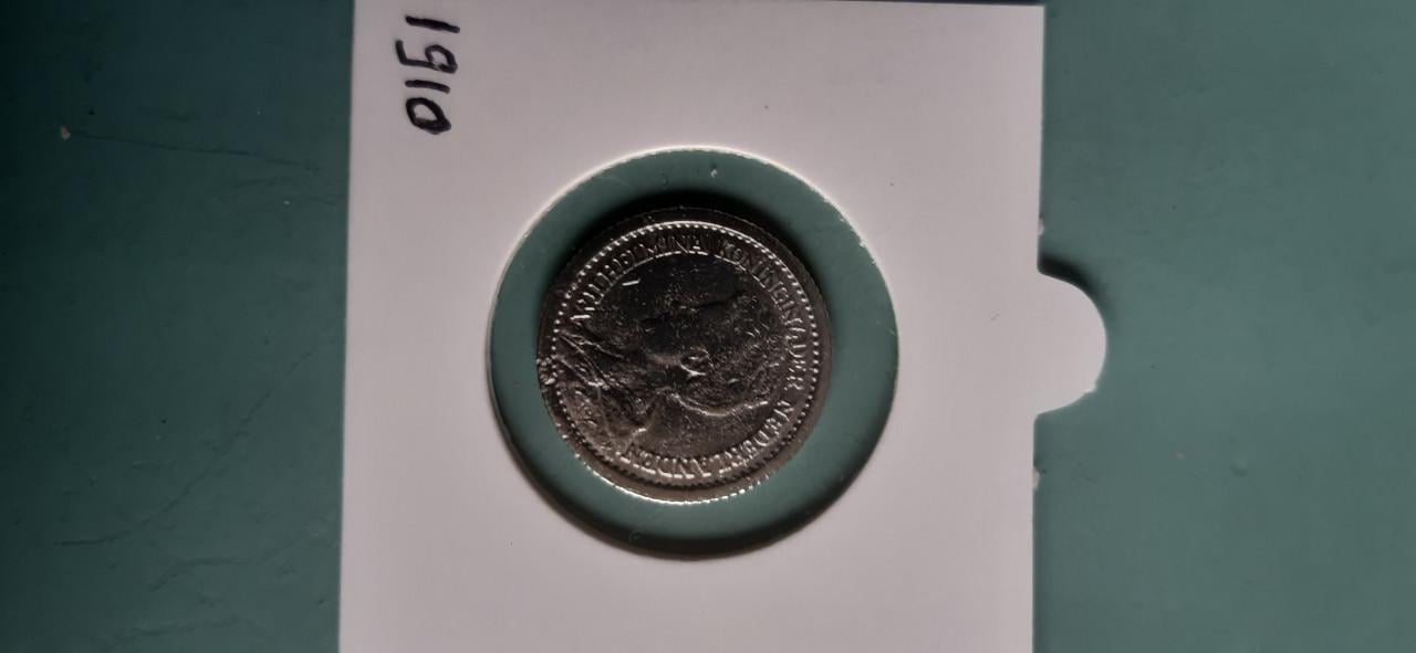 Halve gulden wilhelmina 1910