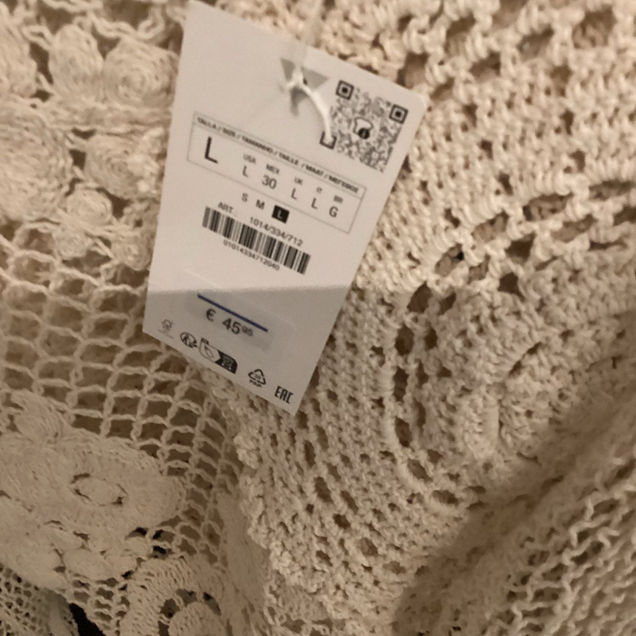 Nieuwe crop top met prijskaartje er nog aan zara maat L