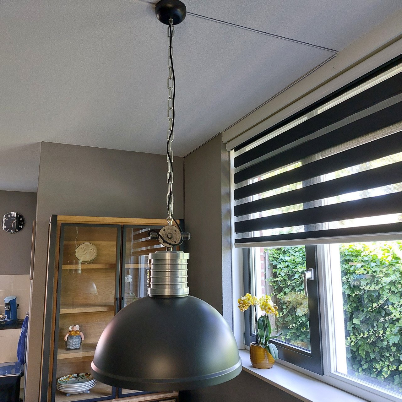 Hanglamp industriëel staal/antraciet