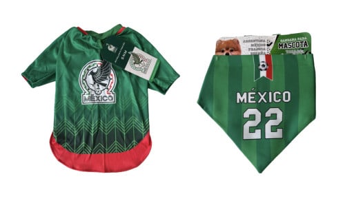 T-shirtje&sjaaltje van het Mexicaanse selectie voor honden.