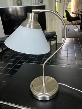 Bureaulamp met glazen kap