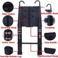 Uitschuifbare ladder 6.20 m hoog laadbaar gewicht max 150 kg