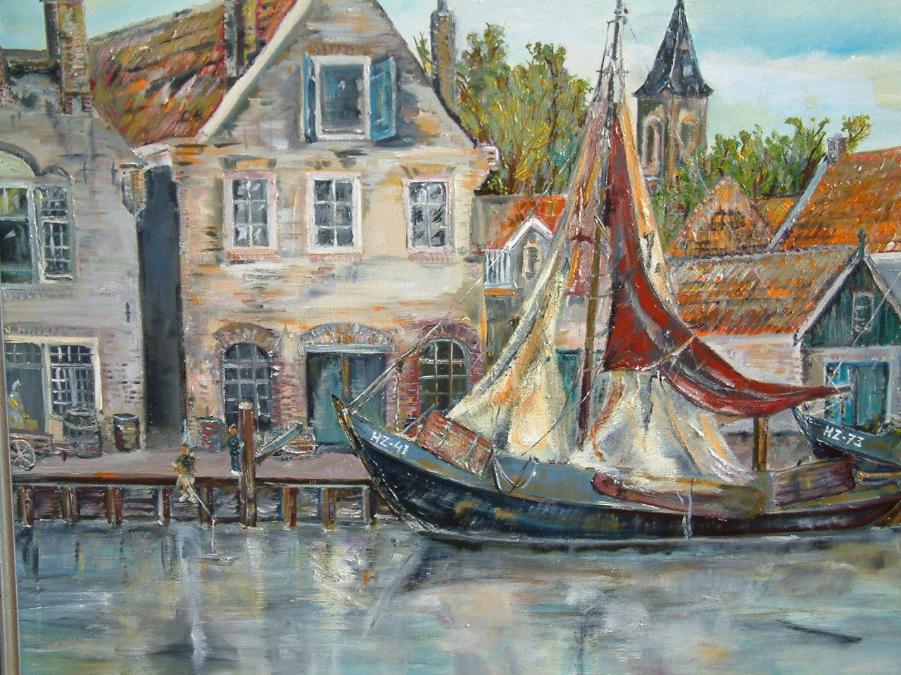 Water en wind schilderijen  jac Caljouw Beste stuurlui staan aan wal