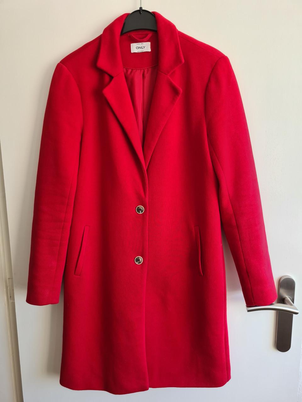Rode lange blazer / zomer jas van Only  Maat M