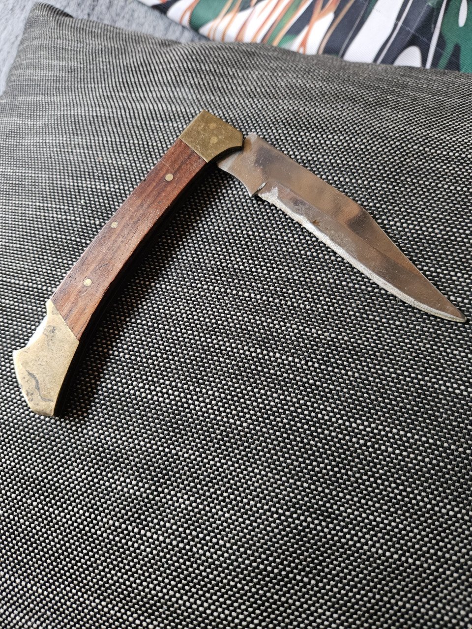 Mooi vintage houten zak klapmes goede kwaliteit....