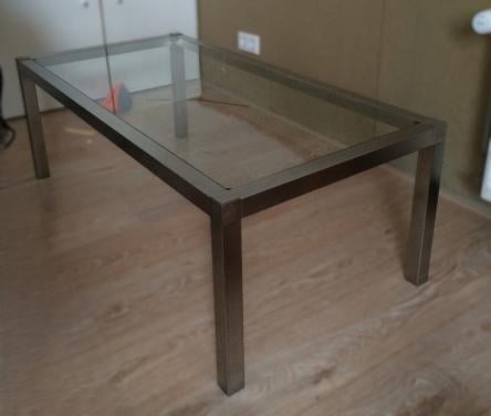 RVS Glazen Salontafel