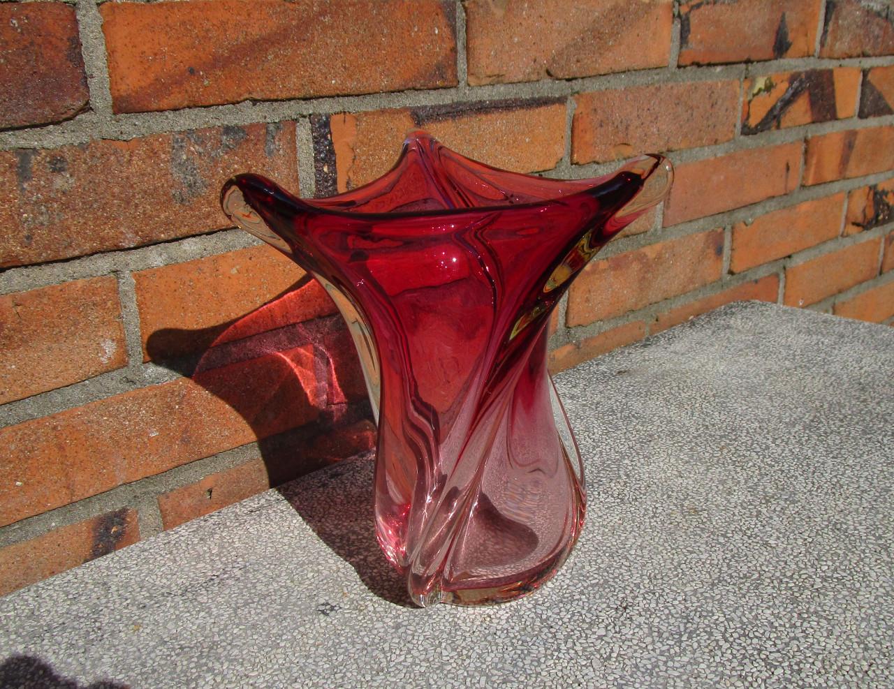 Prachtige vintage glazen vaas.