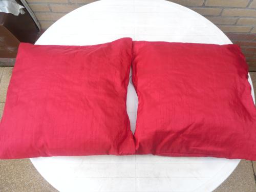 2 RODE KUSSENTJES 40 X 40 CM