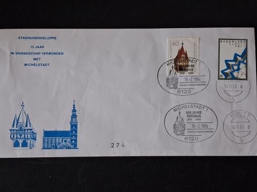 Eerste dag enveloppe Hulst/Michelstadt 1984