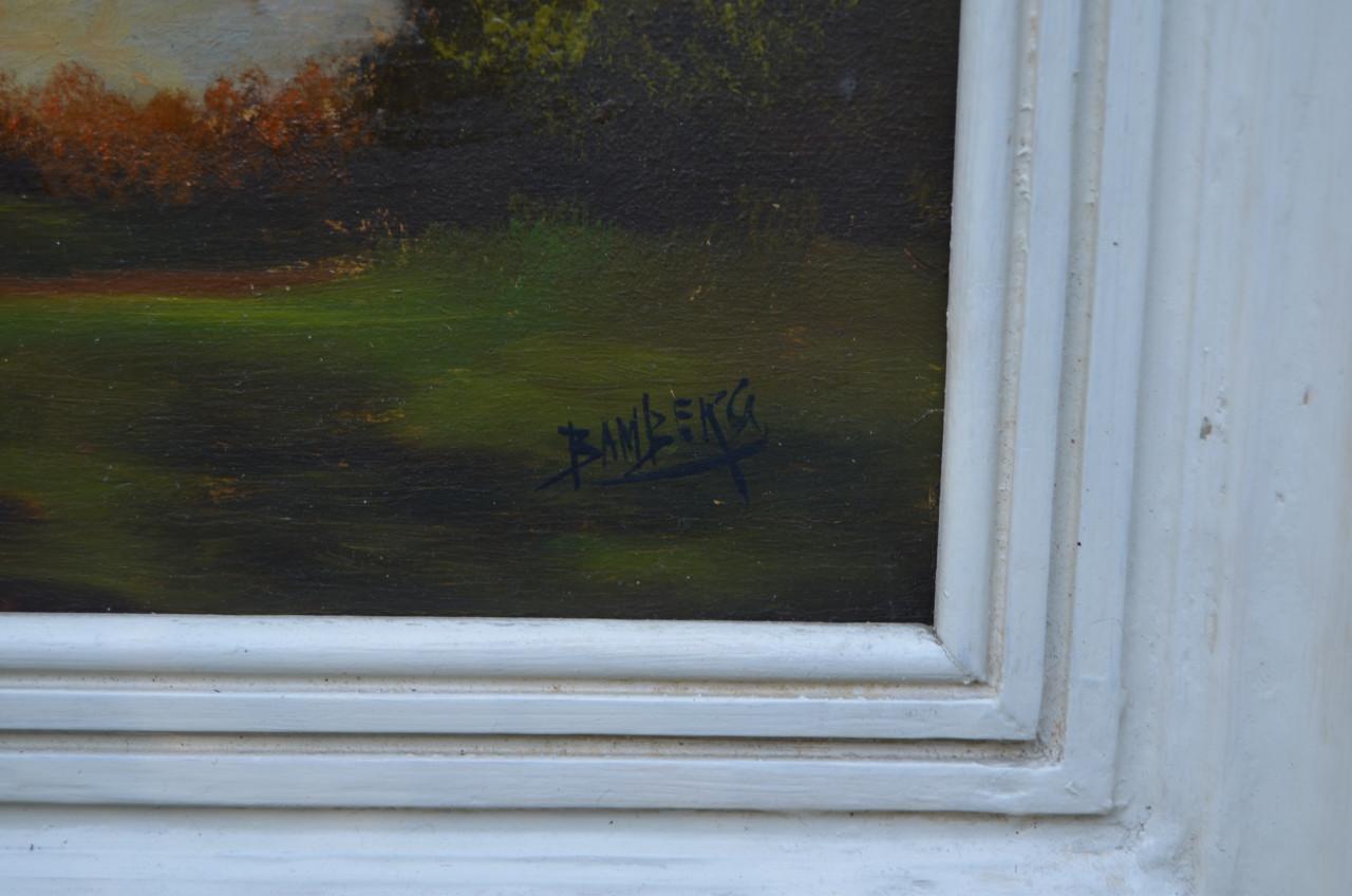 Boerderij gesign. Bamberg olieverf op hout