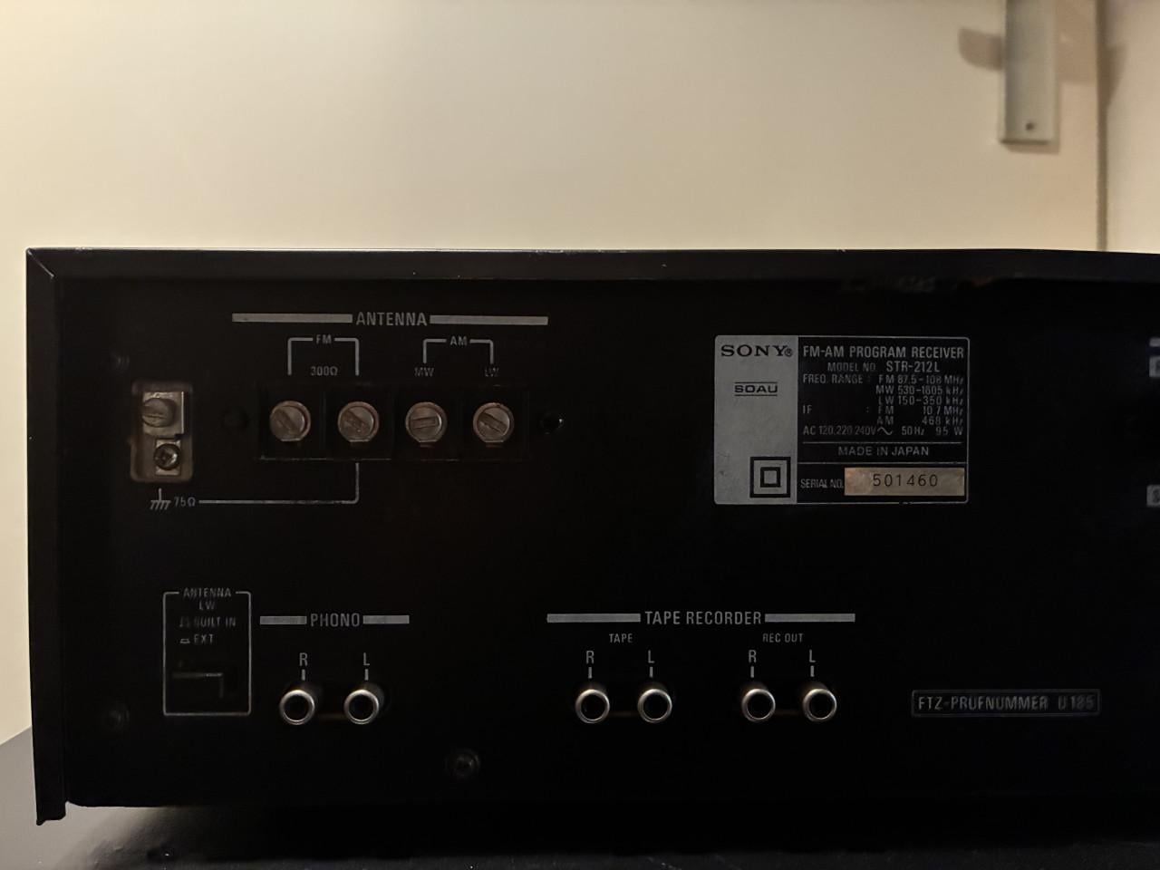 Sony STR-212L receiver.