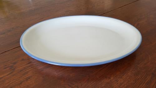 Pools aardewerk (Pruszkow) schaal ovaal 33,5 x 23,5 cm