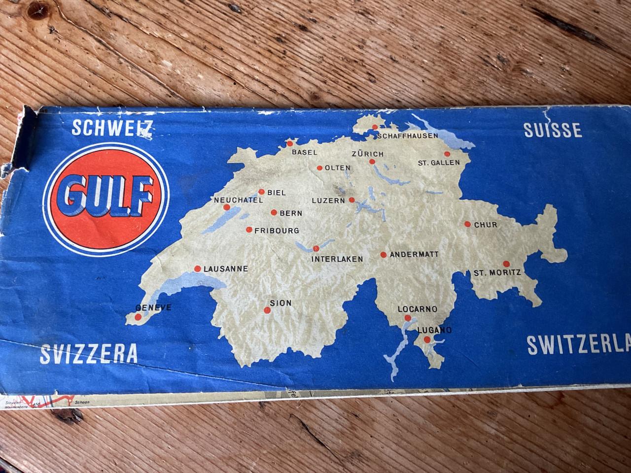 Vintage landkaart GULF Zwitserland