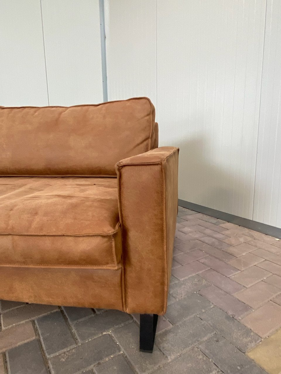 GRATIS LEVERING HEEL NL Cognac Stoffen 4-zits Bankstel