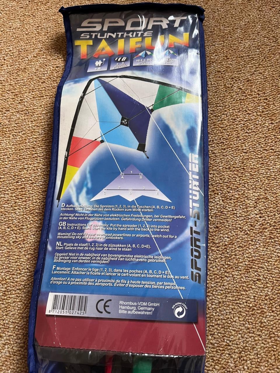 Stuntkite vlieger Stuntkite vlieger 174x80 cm