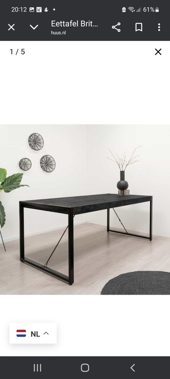 Eettafel Britt van HUUS  180 x 90