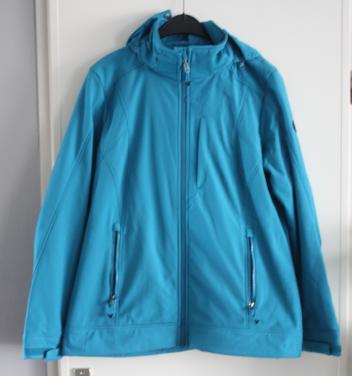 Blauwe jas met afneembate capuchon maat xl