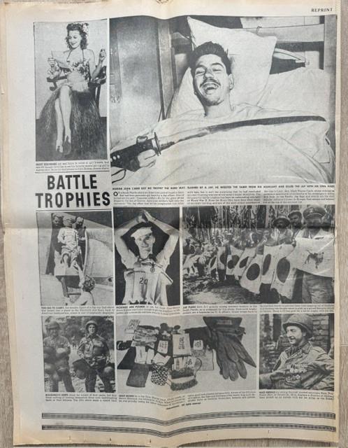 Krant “Norfolk Ledger-Dispatch” van 7 mei 1945, einde tweede wereldoorlog