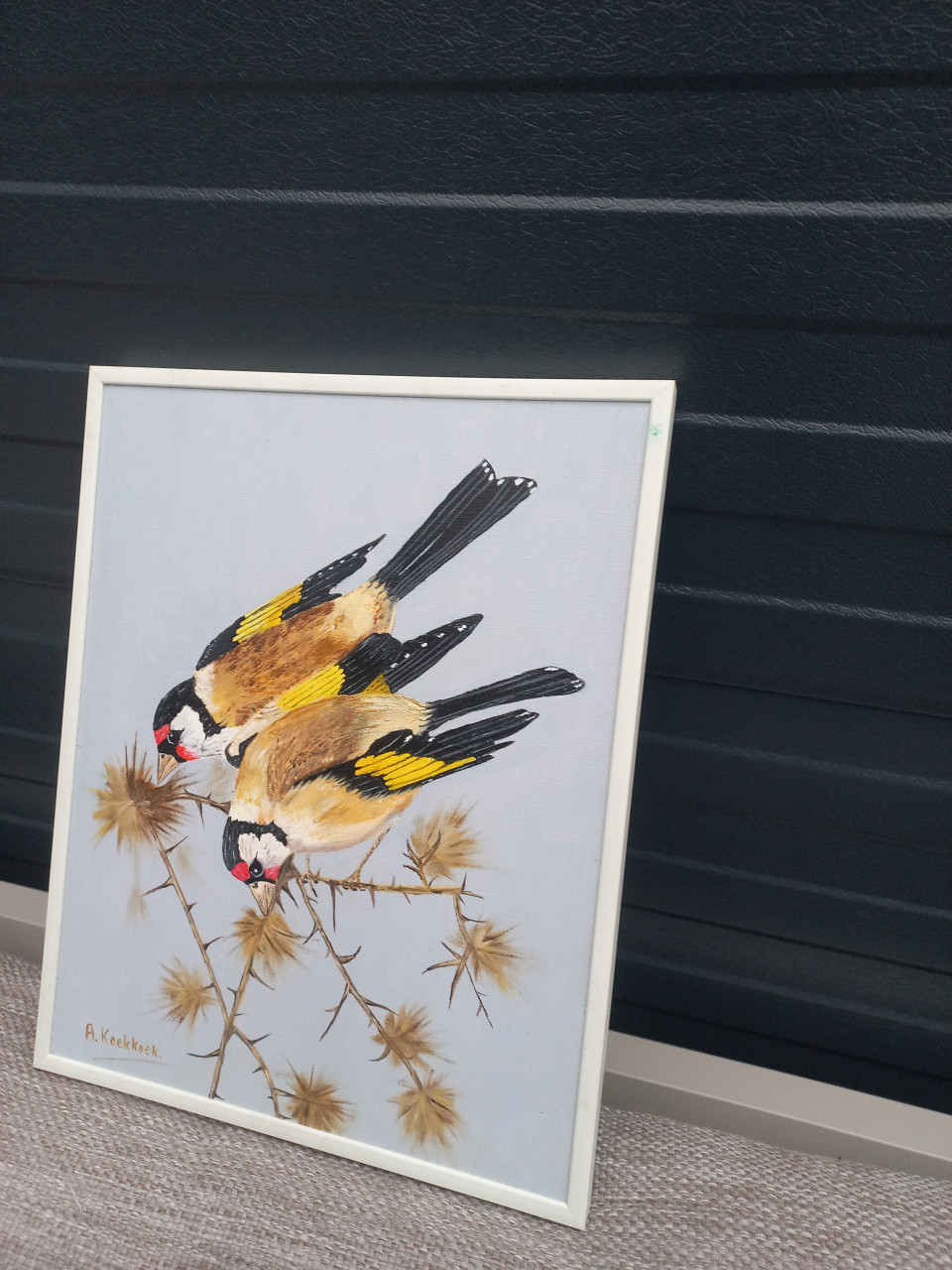 Prachtige Schilderij Twee Puttertjes .