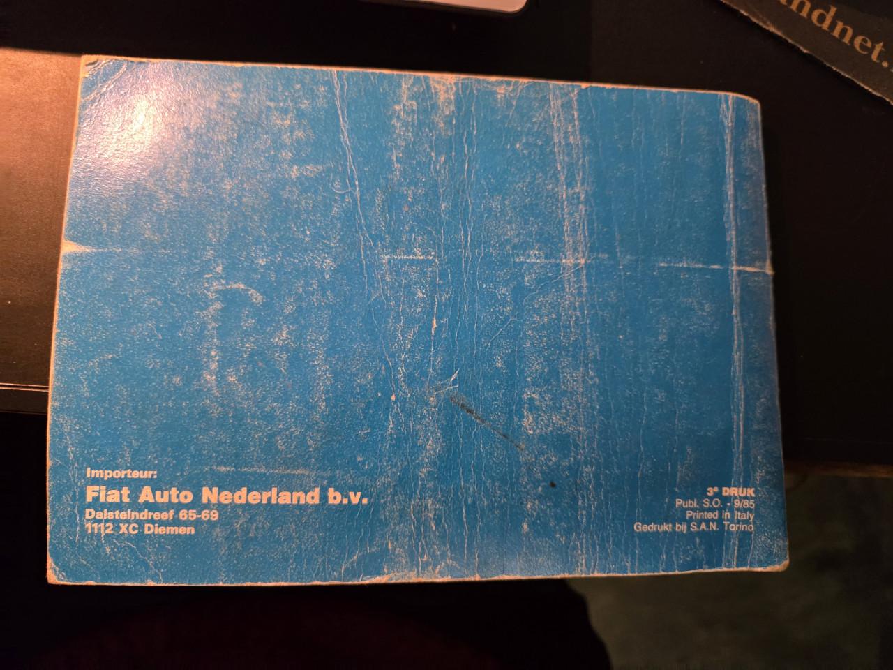 Instructieboekje Fiat 127 derde druk 9/1985