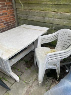 Tuinset wit kunsstof