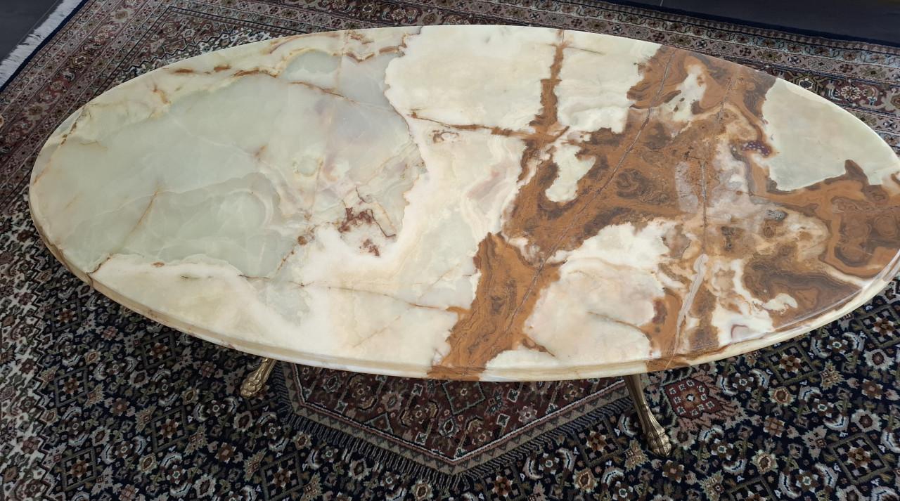 Salontafel marmer/messing