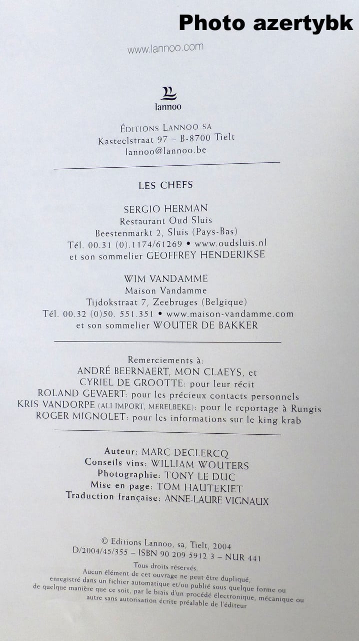 Poisson & vin: Combinaisons créatives Sergio Herman - gratis !