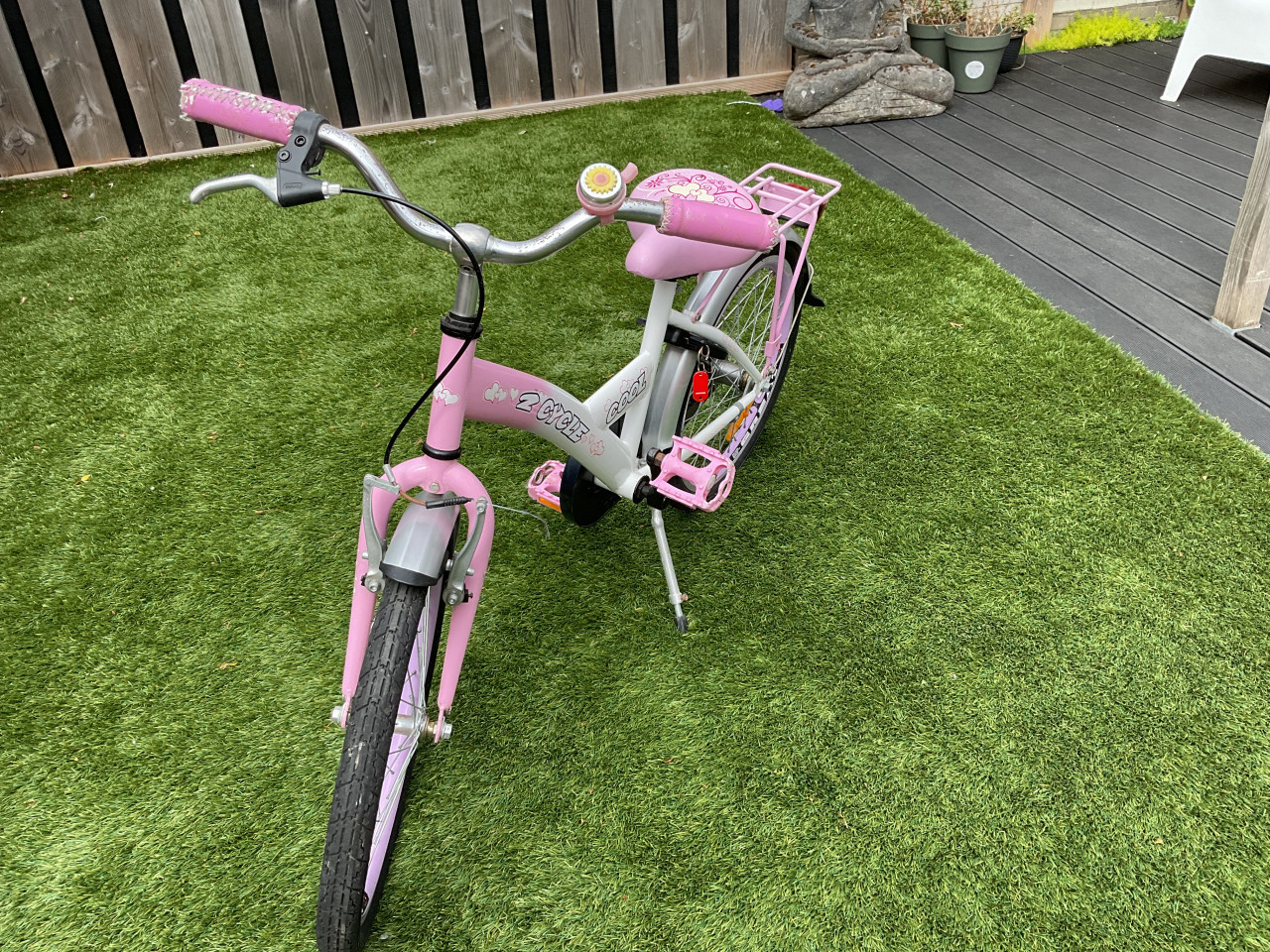 Meisjesfiets, 20 inch, rose en wit,Cool crazy