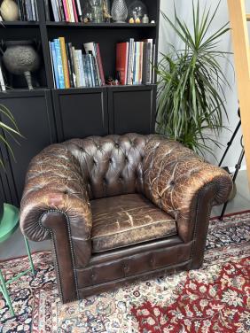 Leren Chesterfield fauteuil