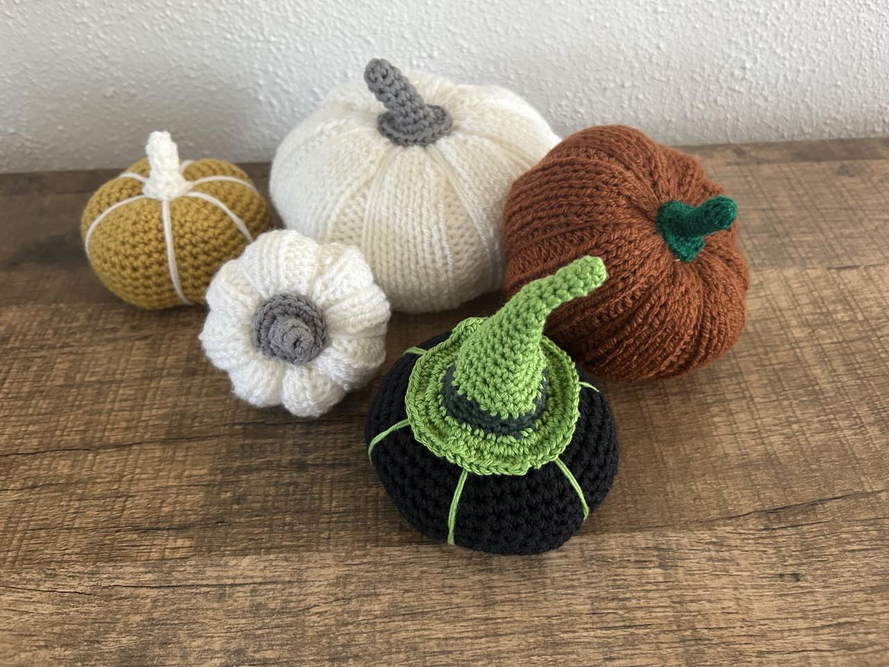 3x Pompoenen set