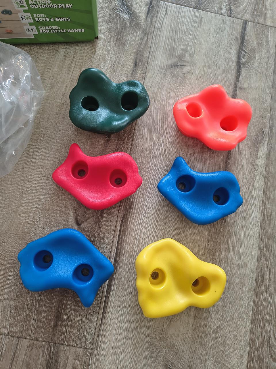 Set nieuwe klimstenen met toebehoren, klimgrepen klimmuur.